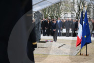 Macron at Ceremony Honoring Victims of Terrorism - Paris