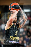 Mike James At Monaco v Olympiakos Basketball Match - Monaco