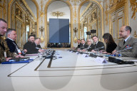 Macron and Zelensky During a Bilateral Meeting - Paris