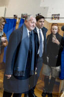 Jean-Michel Aulas, candidat à la mairie de Lyon, et sa compagne Ludivine Sapin votent pour le premier tour des élections municipales à Lyon