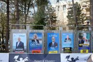 Emmanuel Macron (président de la République Française), et la première dame Brigitte Macron votent au premier tour des élections municipales au Touquet