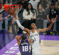Victor Wembanyama During NBA Game Against Sacramento Kings - Sacramento