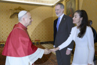King Felipe VI And Queen Letizia Meet Pope Leo XIV - Vatican