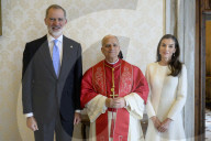 King Felipe VI And Queen Letizia Meet Pope Leo XIV - Vatican