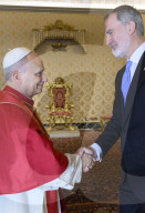 King Felipe VI And Queen Letizia Meet Pope Leo XIV - Vatican