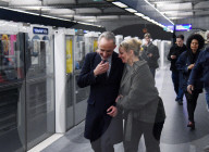 Emmanuel Gregoire and Wife On Metro After Victory - Paris