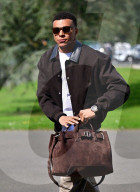Les joueurs de l'équipe de France de football arrivent au Centre national de football de Clairefontaine-en-Yveline