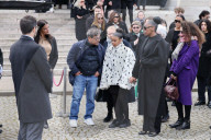 Sorties des obsèques d’Isabelle Mergault à la Coupole du Père-Lachaise à Paris