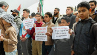 Syrians protest against Israeli death penalty legislation., Daraa, Syria - 03 Apr 2026
