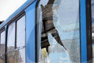 Russian drone attack damages trolleybuses in Dnipro, Ukraine - 17 Apr 2026