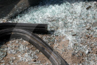 Russian drone attack damages trolleybuses in Dnipro, Ukraine - 17 Apr 2026