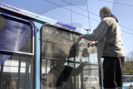 Russian drone attack damages trolleybuses in Dnipro, Ukraine - 17 Apr 2026