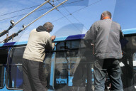 Russian drone attack damages trolleybuses in Dnipro, Ukraine - 17 Apr 2026