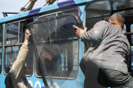 Russian drone attack damages trolleybuses in Dnipro, Ukraine - 17 Apr 2026