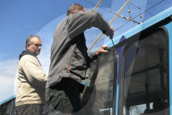 Russian drone attack damages trolleybuses in Dnipro, Ukraine - 17 Apr 2026