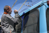 Russian drone attack damages trolleybuses in Dnipro, Ukraine - 17 Apr 2026