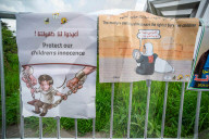 No to the Death Penalty for Palestinians demonstration at ICC in The Hague, Netherlands - 17 Apr 2026