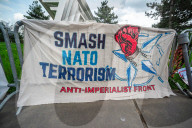 No to the Death Penalty for Palestinians demonstration at ICC in The Hague, Netherlands - 17 Apr 2026