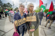 No to the Death Penalty for Palestinians demonstration at ICC in The Hague, Netherlands - 17 Apr 2026