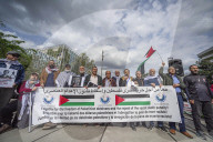 No to the Death Penalty for Palestinians demonstration at ICC in The Hague, Netherlands - 17 Apr 2026