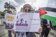 No to the Death Penalty for Palestinians demonstration at ICC in The Hague, Netherlands - 17 Apr 2026