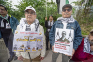 No to the Death Penalty for Palestinians demonstration at ICC in The Hague, Netherlands - 17 Apr 2026