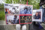 No to the Death Penalty for Palestinians demonstration at ICC in The Hague, Netherlands - 17 Apr 2026