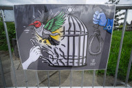 No to the Death Penalty for Palestinians demonstration at ICC in The Hague, Netherlands - 17 Apr 2026