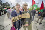No to the Death Penalty for Palestinians demonstration at ICC in The Hague, Netherlands - 17 Apr 2026